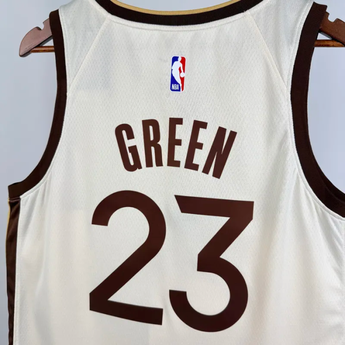 25-26 WARRIORS GREEN #23 Khaki City Edition Top Quality Hot Pressing NBA Jersey (V领)