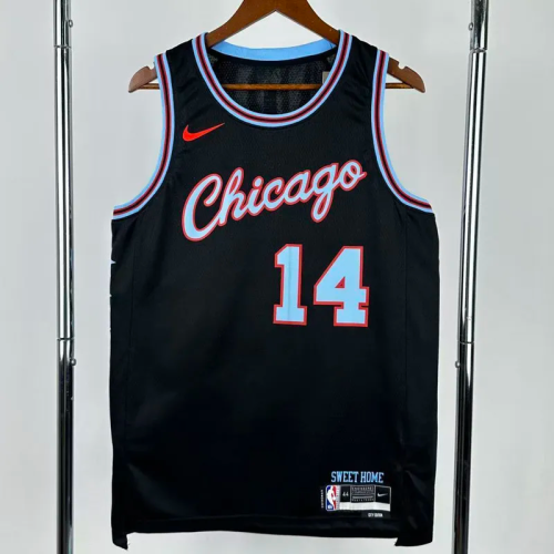 25-26 BULLS BUZELIS #14 Black City Edition Top Quality Hot Pressing NBA Jersey