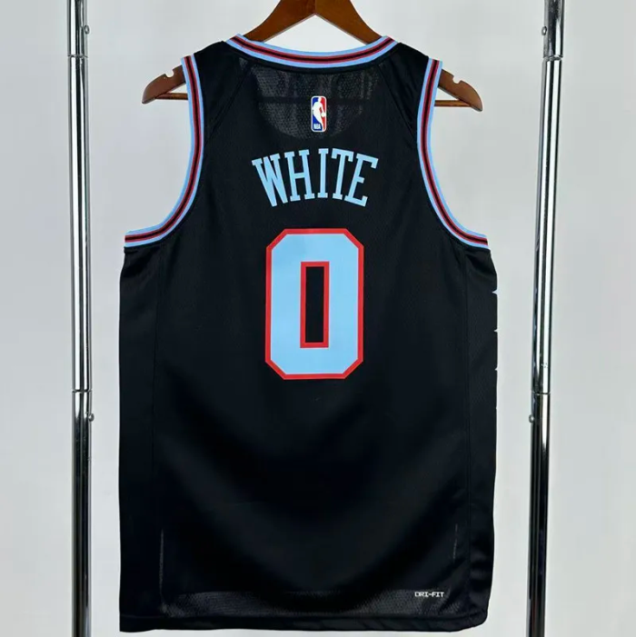 25-26 BULLS WHITE #0 Black City Edition Top Quality Hot Pressing NBA Jersey