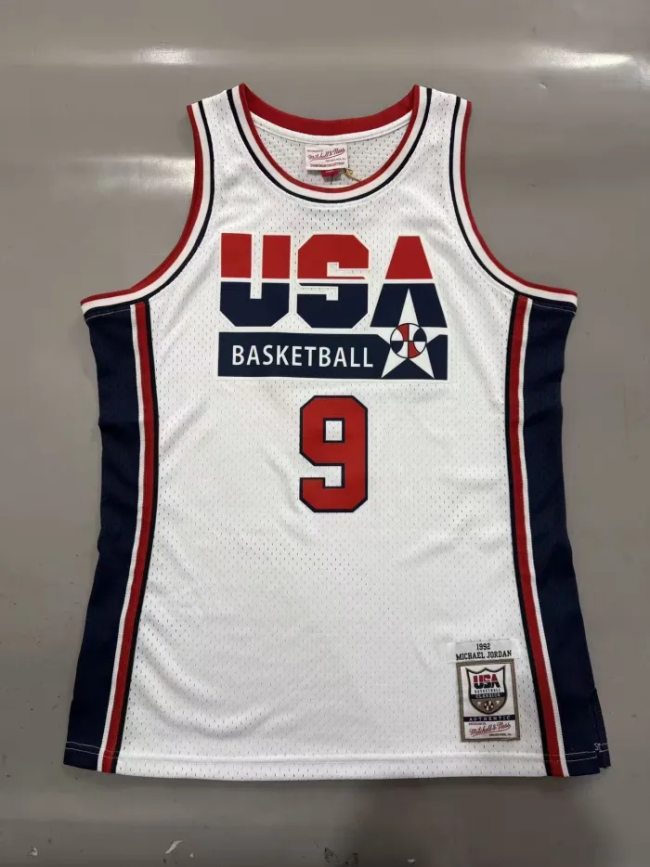 Michael Jordan 1992 USA Dream Team Olympics Vintage Champion Hot-Pressing Jersey