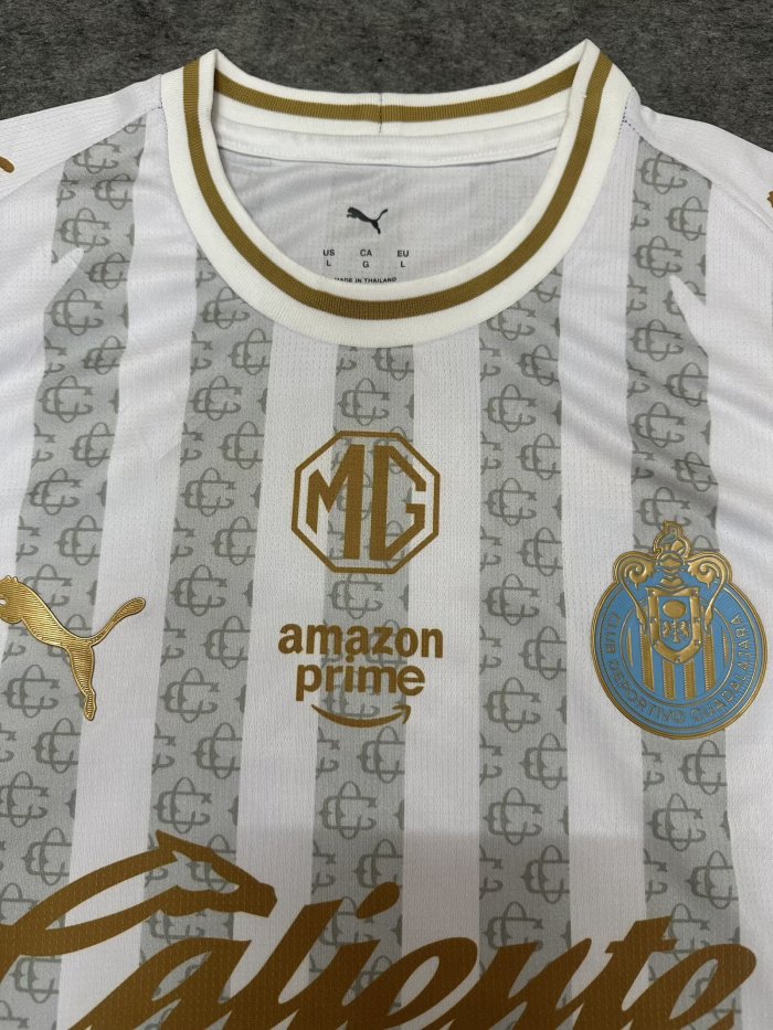 25-26 Chivas White Special Edition Fans Soccer Jersey
