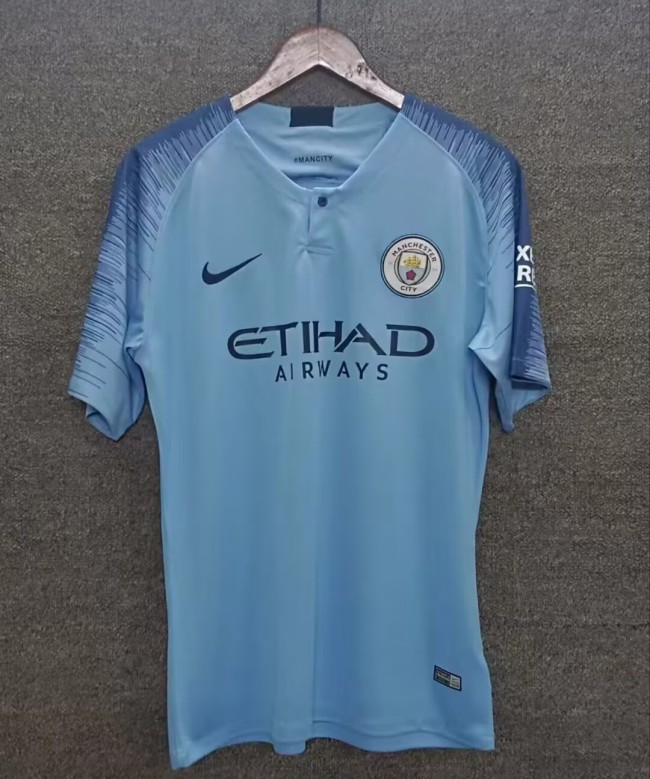 2019 Man City Blue Retro Soccer Jersey