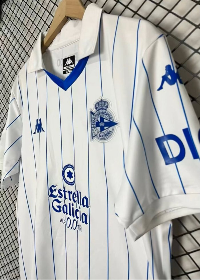 26-27 La Coruna White Retro Version Fans Soccer Jersey