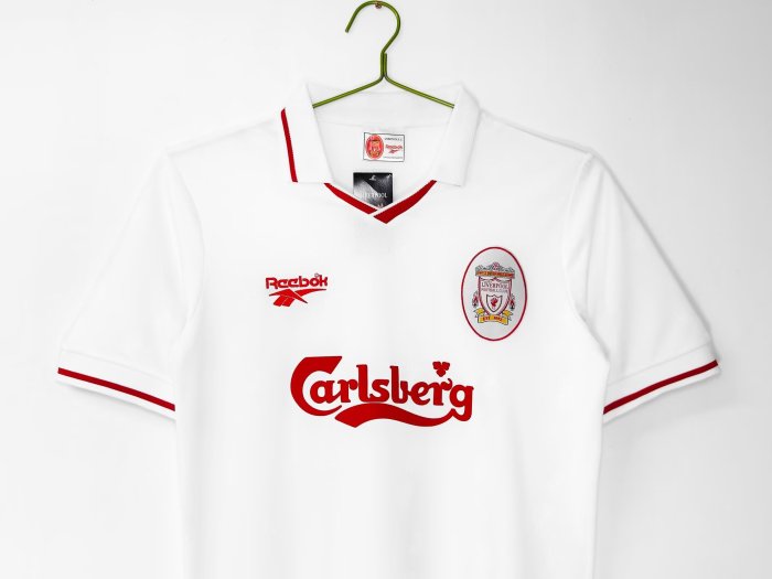 1996-1997 LIV Away Retro White Soccer Jersey