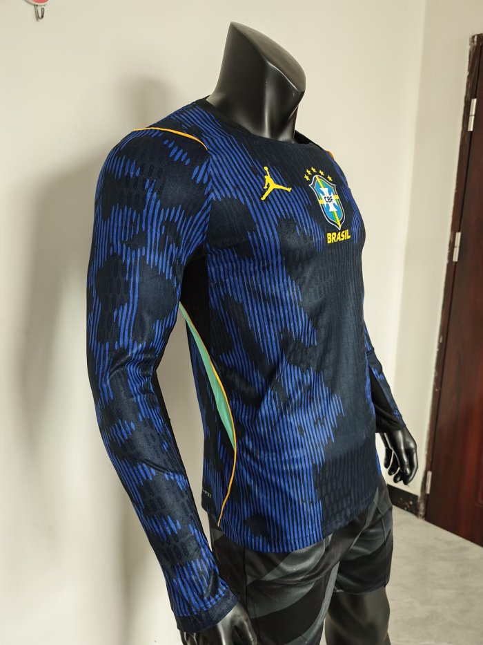 2026 Brazil Away Long Sleeve Player Version Soccer Jersey (长袖球员)