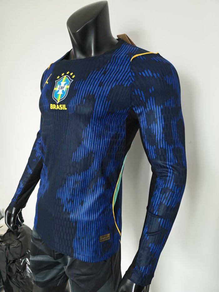 2026 Brazil Away Long Sleeve Player Version Soccer Jersey (长袖球员)