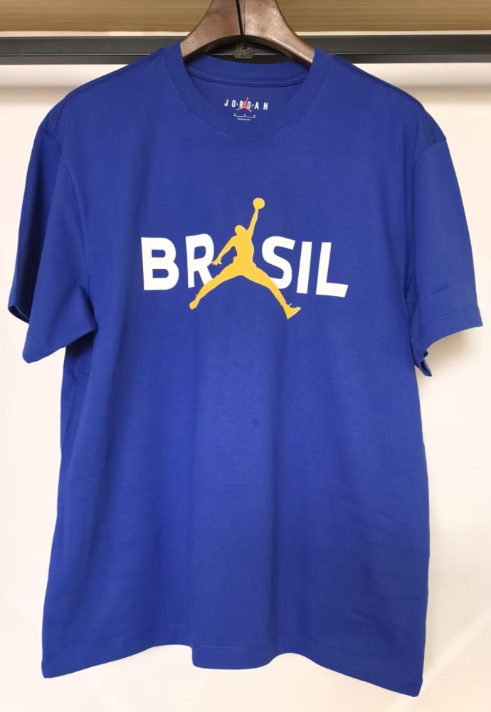 26-27 Brazil Bule High Quality Casual T-Shirt 蓝圆领