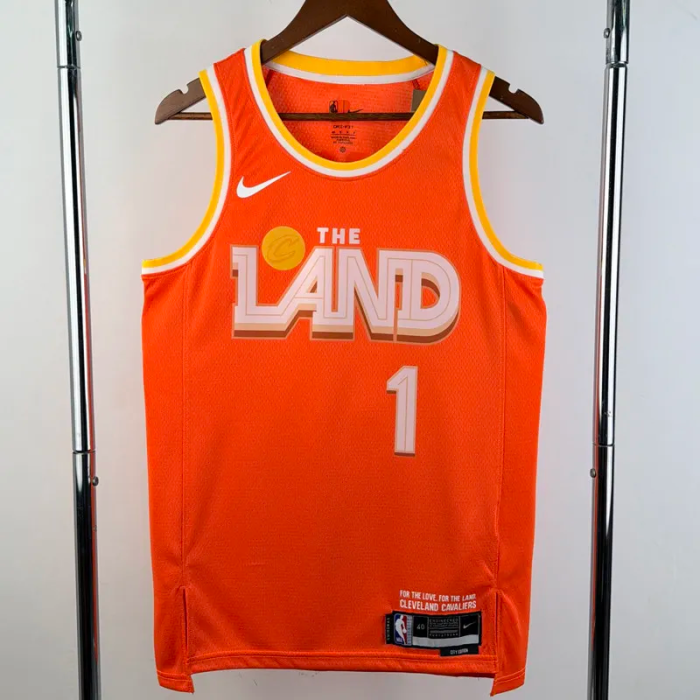 25-26 Cleveland Cavaliers HARDEN #1 Orange City Edition Top Quality Hot Pressing NBA Jersey