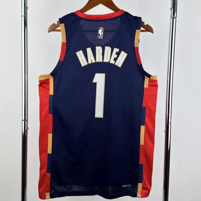 25-26 Cleveland Cavaliers HARDEN #1 Royal blue Retro Top Quality Hot Pressing NBA Jersey (V领)