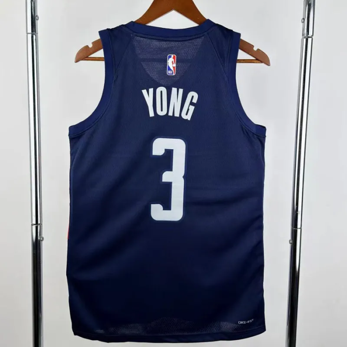 24-25 Wizards YONG #3 Royal blue Top Quality Hot Pressing NBA Jersey (Trapeze Edition)飞人版