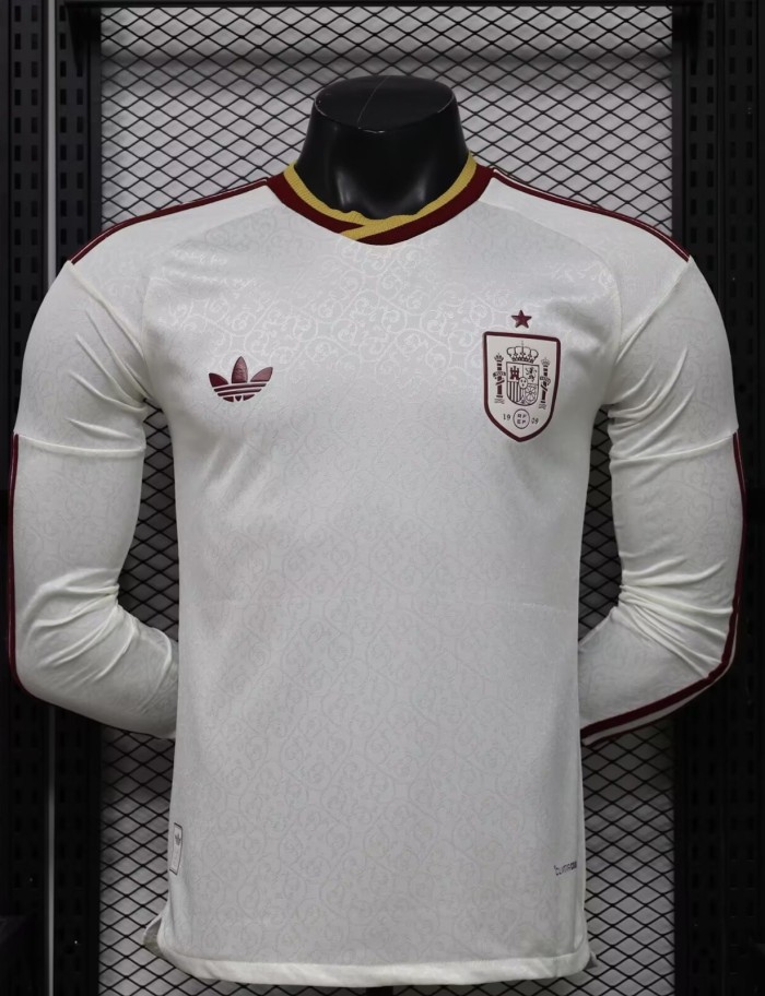 2026 World Cup Spain Away Long Sleeve Player Version Soccer Jersey*长袖球员