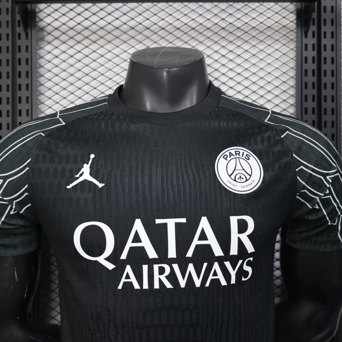 25-26 PSG Black Goalkeeper Player Version Soccer Jersey