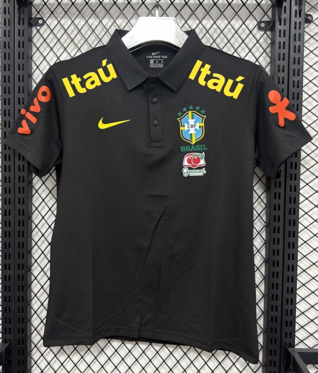 26-27 Brazil Black High Quality Polo Short Sleeve