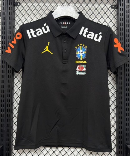 26-27 Brazil Black High Quality Polo Short Sleeve