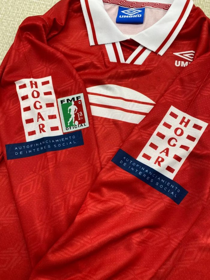 1995-1996 Necaxa Home Long Sleeve Retro Soccer Jersey