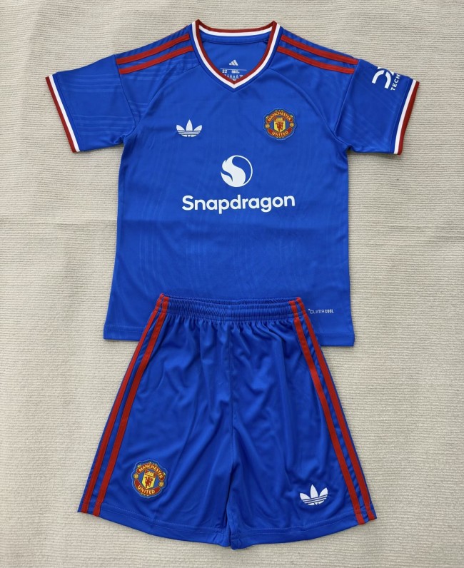26-27 Man Utd Blue Special Edition Kids Soccer Jersey