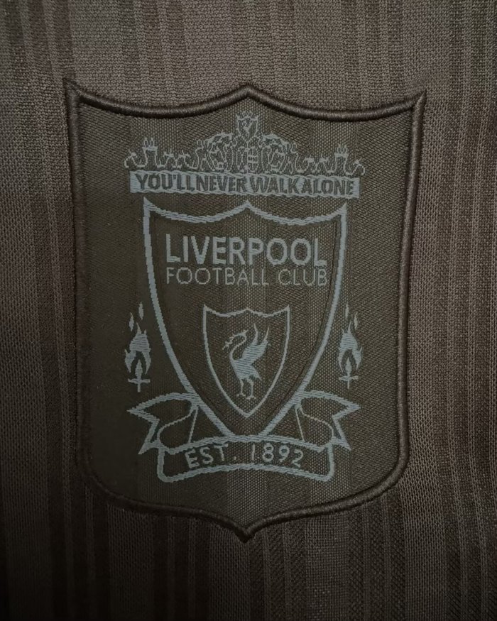 1995-1996 LIV Black Special Edition Long Sleeve Retro Soccer Jersey