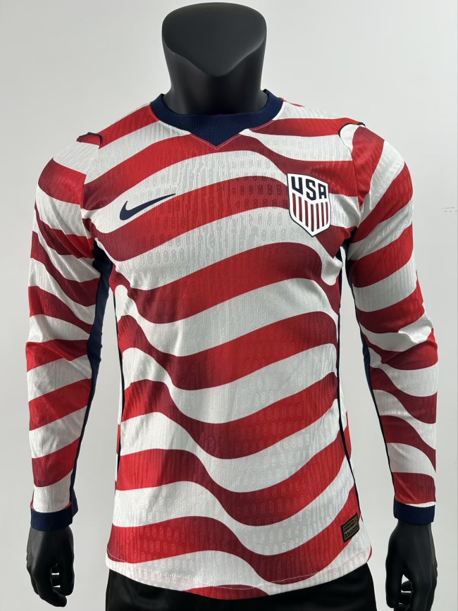 2026 World Cup USA Home Long Sleeve Player Version Soccer Jersey*长袖球员