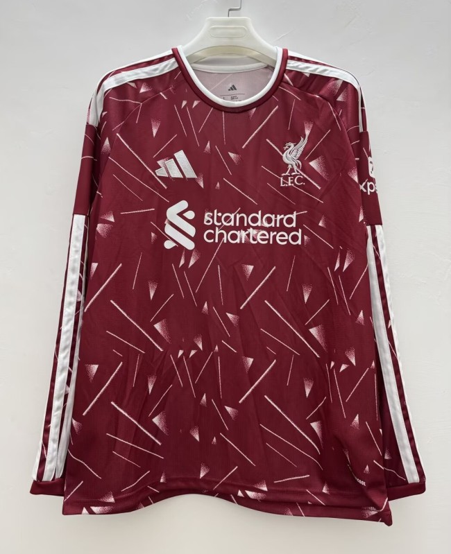 26-27 LIV Home Leaked Edition Long Sleeves Fans Soccer Jersey (长袖)