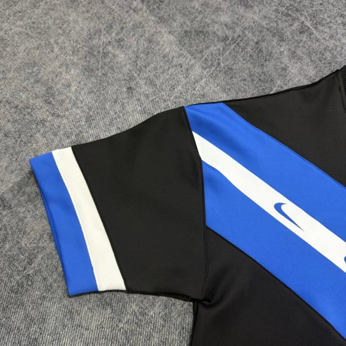 26-27 INT Blue Short sleeves Loose And Thickened Hoody