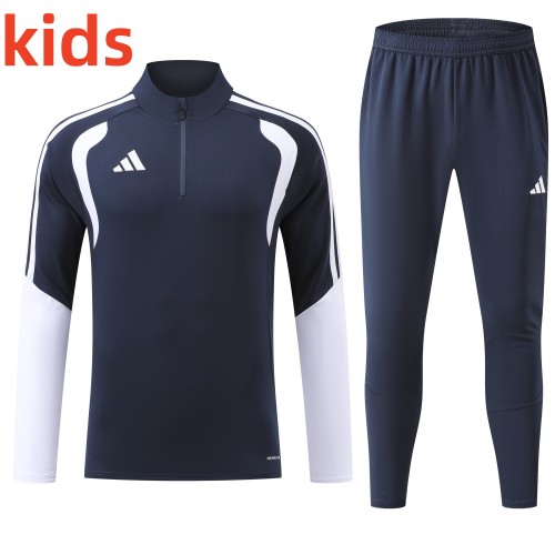 26-27 AD White Kids Half Pull Tracksuit