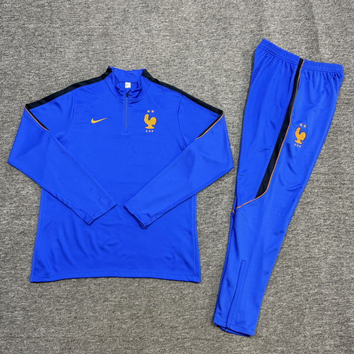 26-27   France High Quality Kids Half Pull Tracksuit