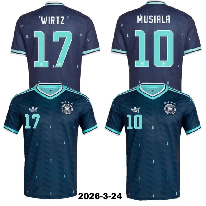 2026 Germany Away Long Sleeve Fans Soccer Jersey (长袖)
