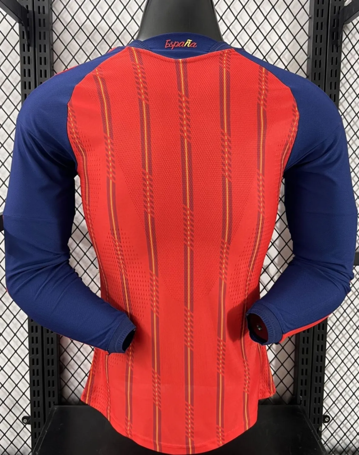 2026 World Cup Spain Home Long Sleeve Player Version Soccer Jersey*长袖球员