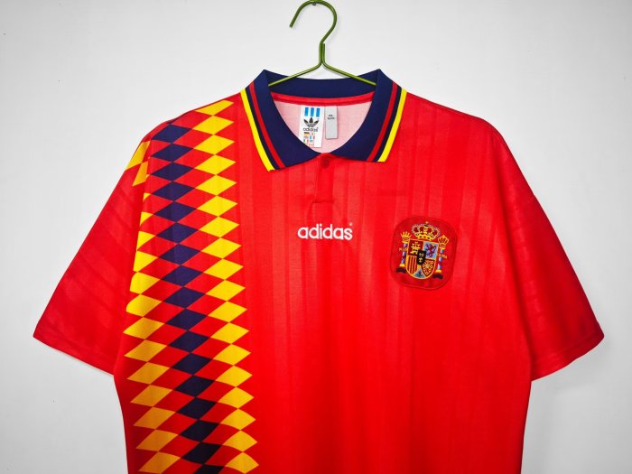 1994 Spain Home Red Retro Soccer Jersey