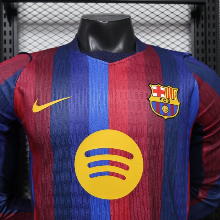 26-27 BAR Home Leaked Edition Long Sleeve Player Version Soccer Jersey (长袖球员)