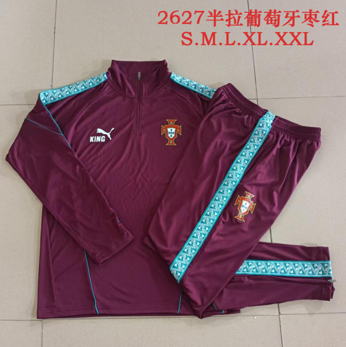 26-27 Portugal High Quality Half Pull Tracksuit