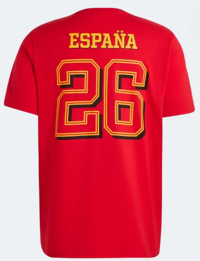 26-27 Spain Red High Quality Casual T-Shirt