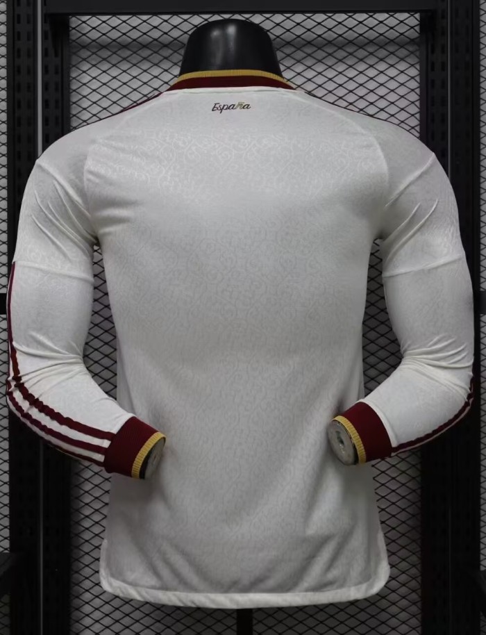 2026 World Cup Spain Away Long Sleeve Player Version Soccer Jersey (With 2 Star)*两颗星*长袖球员