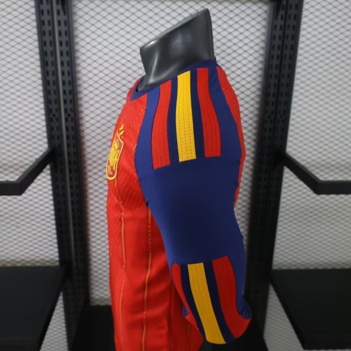 2026 World Cup Spain Home Long Sleeve Player Version Soccer Jersey (With 2 Star)*两颗星*长袖球员