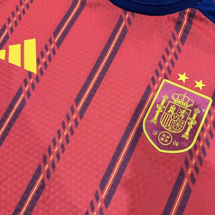2026 World Cup Spain Home Print CAMPEONES #26 Player Version Soccer Jersey (With 2 Star)*两颗星