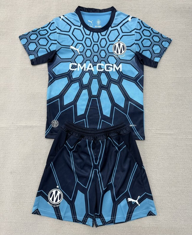 26-27 Marseille Blue GoalKeeper Adult Suit