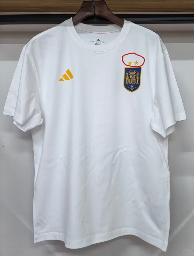 26-27 Spain White High Quality Casual T-Shirt(With 2 Star)*两颗星
