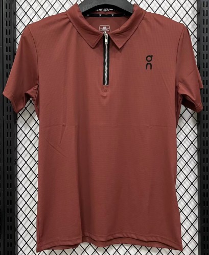 2026 ON Red-brown High Quality Half Pull T-Shirt