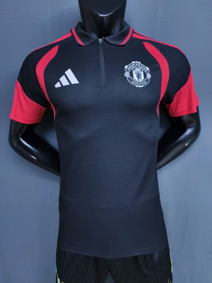 26-27 Man Utd Black Special Edition Player Version Half Pull Training shirts