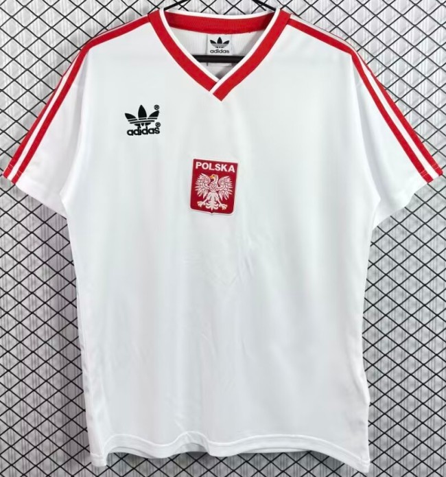1986 Poland Home Retro Soccer Jersey