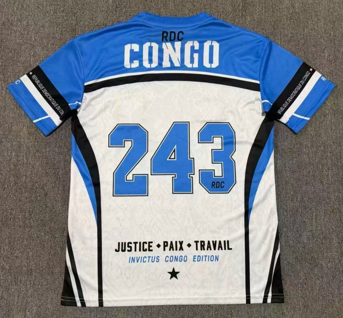 26-27 Congo White Blue Special Edition Fans Soccer Jersey