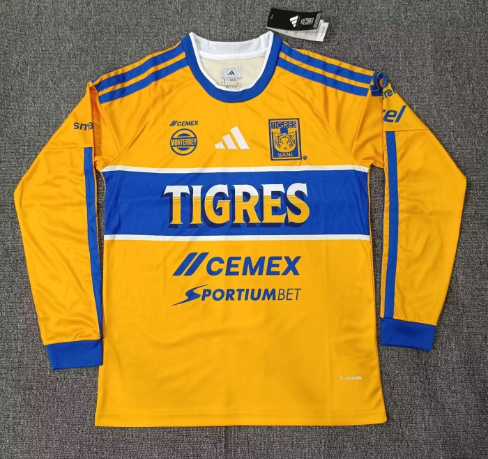 26-27 Tigres UANL Home Long Sleeve Fans Soccer Jersey (长袖)