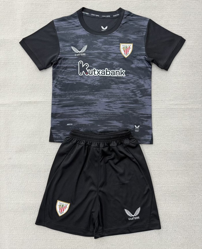 26-27 Bilbao Black GoalKeeper Kids Soccer Jersey