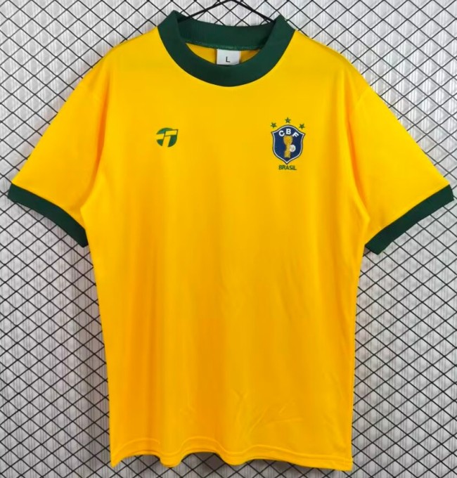 1982 Brazil Home Yellow Retro Soccer Jersey