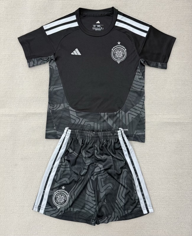 26-27 Celtic Black Goalkeeper Kids Soccer Jersey