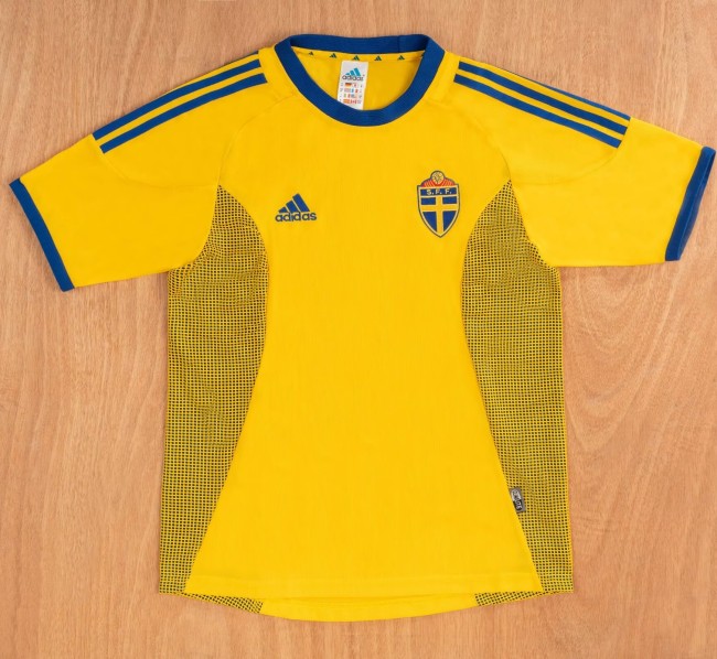 2002 Sweden Home Retro Soccer Jersey