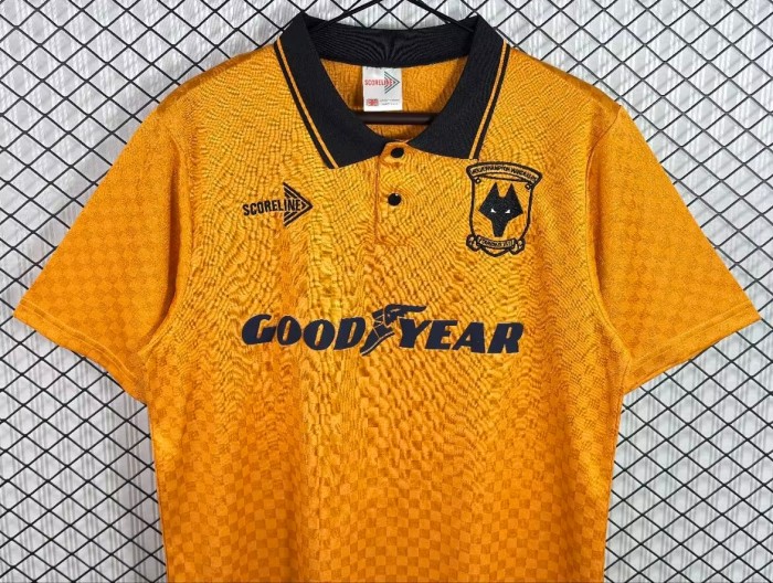 1990-1991 Wolves Home Retro Soccer Jersey