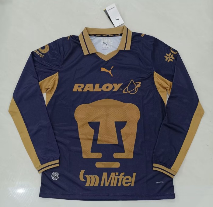 26-27 Pumas UNAM Away Long Sleeve Fans Soccer Jersey (长袖)