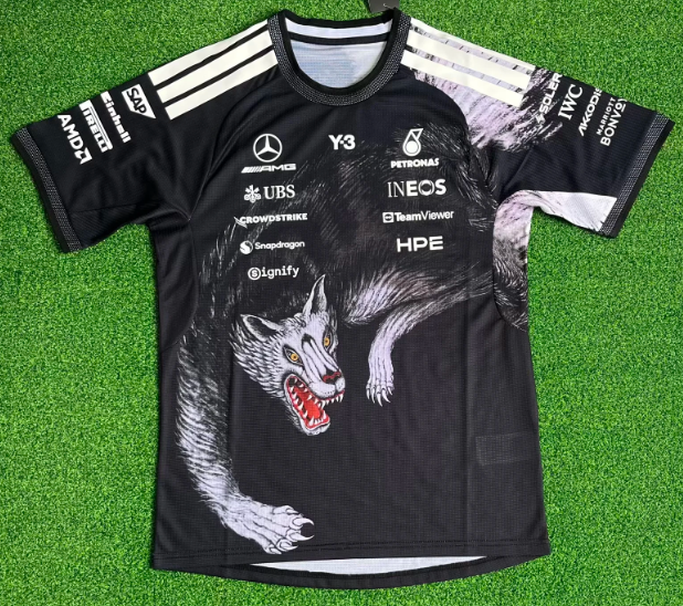 2026 Benz New Pattern Heat Transfer Printing Short Sleeve Racing Suit