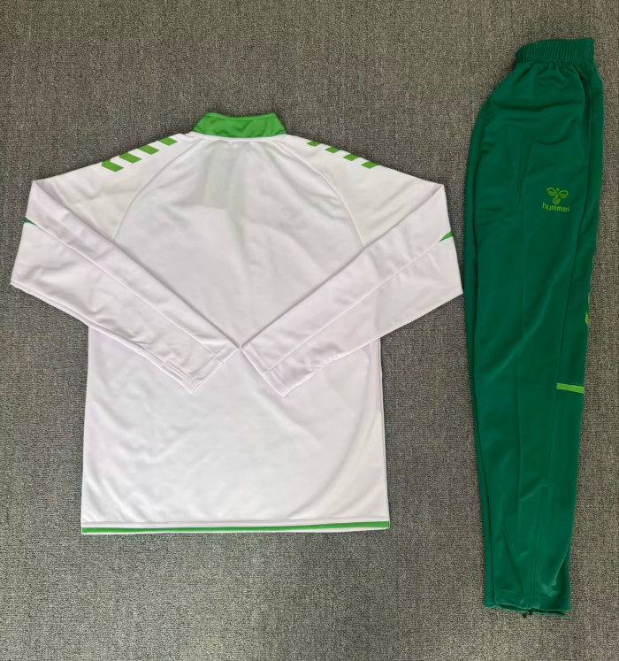 26-27 Real Betis High Quality Kids Half Pull Tracksuit